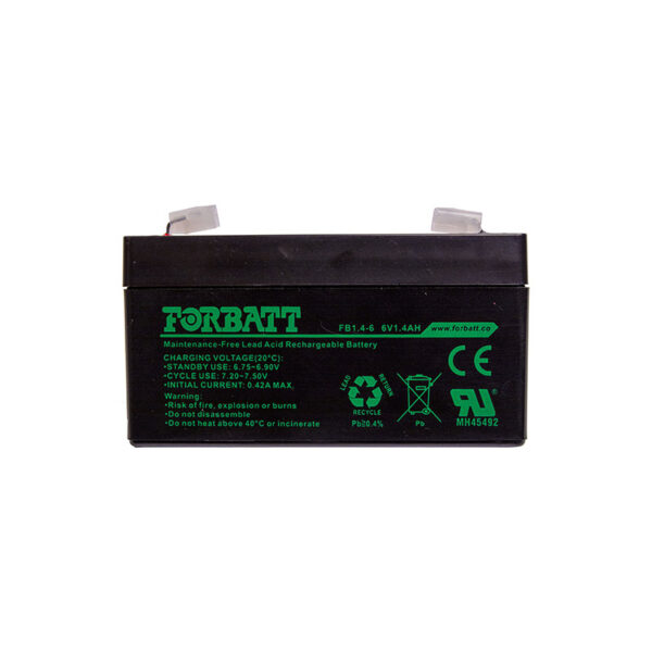 Forbatt AGM 6V Lead Acid Battery 1.4AH
